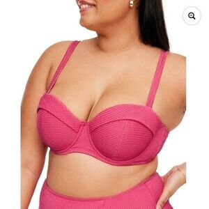 NWT Adore Me Rachelle Women's Hot Pink Bikini Top Plus  Size 40G